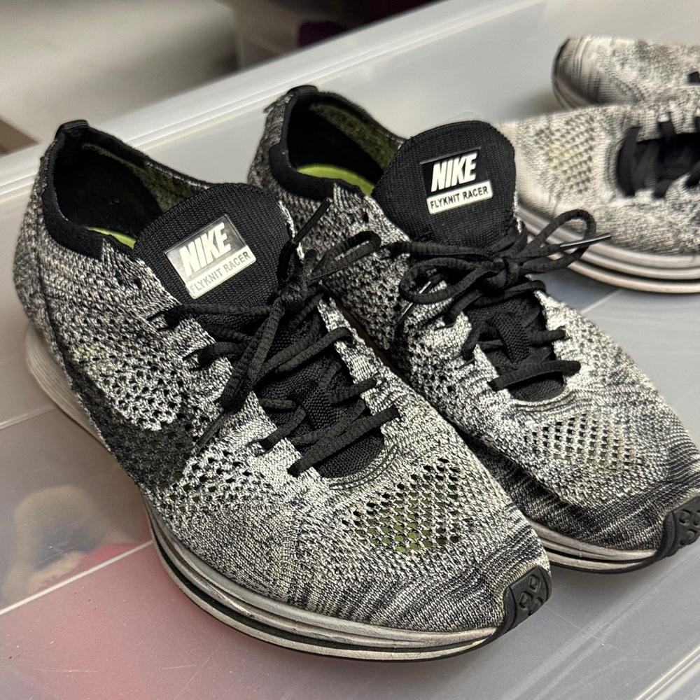 Nike Flyknit Racer Black and White Oreo